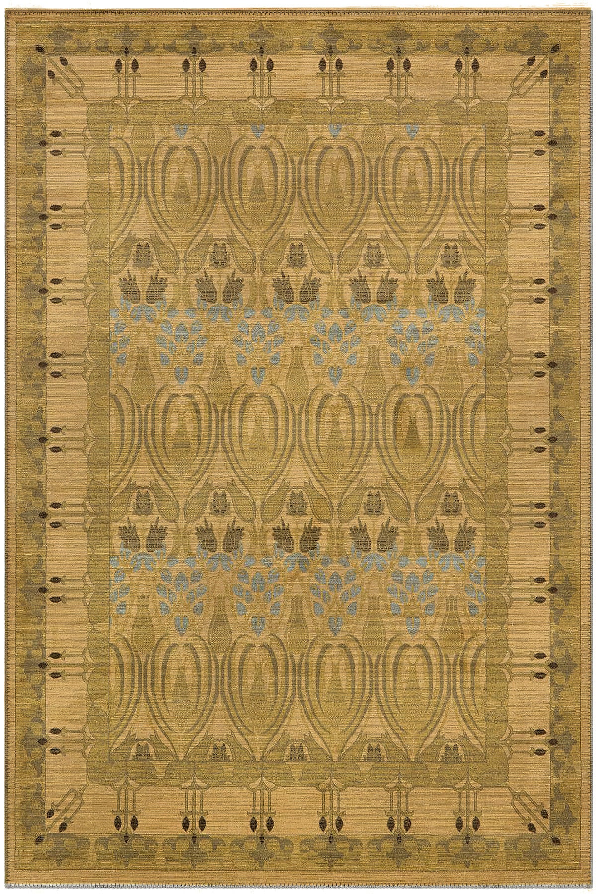 Mihrimah 501 Sarı Etnik Halı Vintage Halı Yıkanabilir İnce Dokuma Salon Ev Oturma Odası Halısı