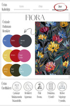 Fiora 231 Gri Renkli Çiçekli Modern Halı Yıkanabilir Dokuma Taban Salon Mutfak Oturma Odası Halısı