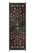 Karaköy 503 Siyah Floral Vintage Halı | Yıkanabilir Püsküllü Salon ve Yolluk Halısı