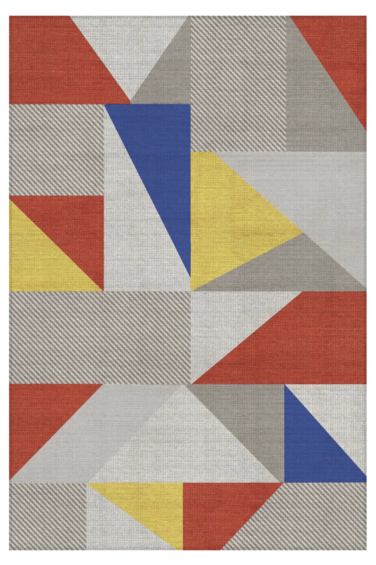Arline 03 Modern Geometrik Tasarım Renkli Şönil Dokuma Taban İnce Yıkanabilir Ev Oda Salon Halısı (Kopya)