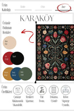 Karaköy 504 Siyah Etnik Vintage Halı | Yıkanabilir Püsküllü Salon ve Yolluk Halısı