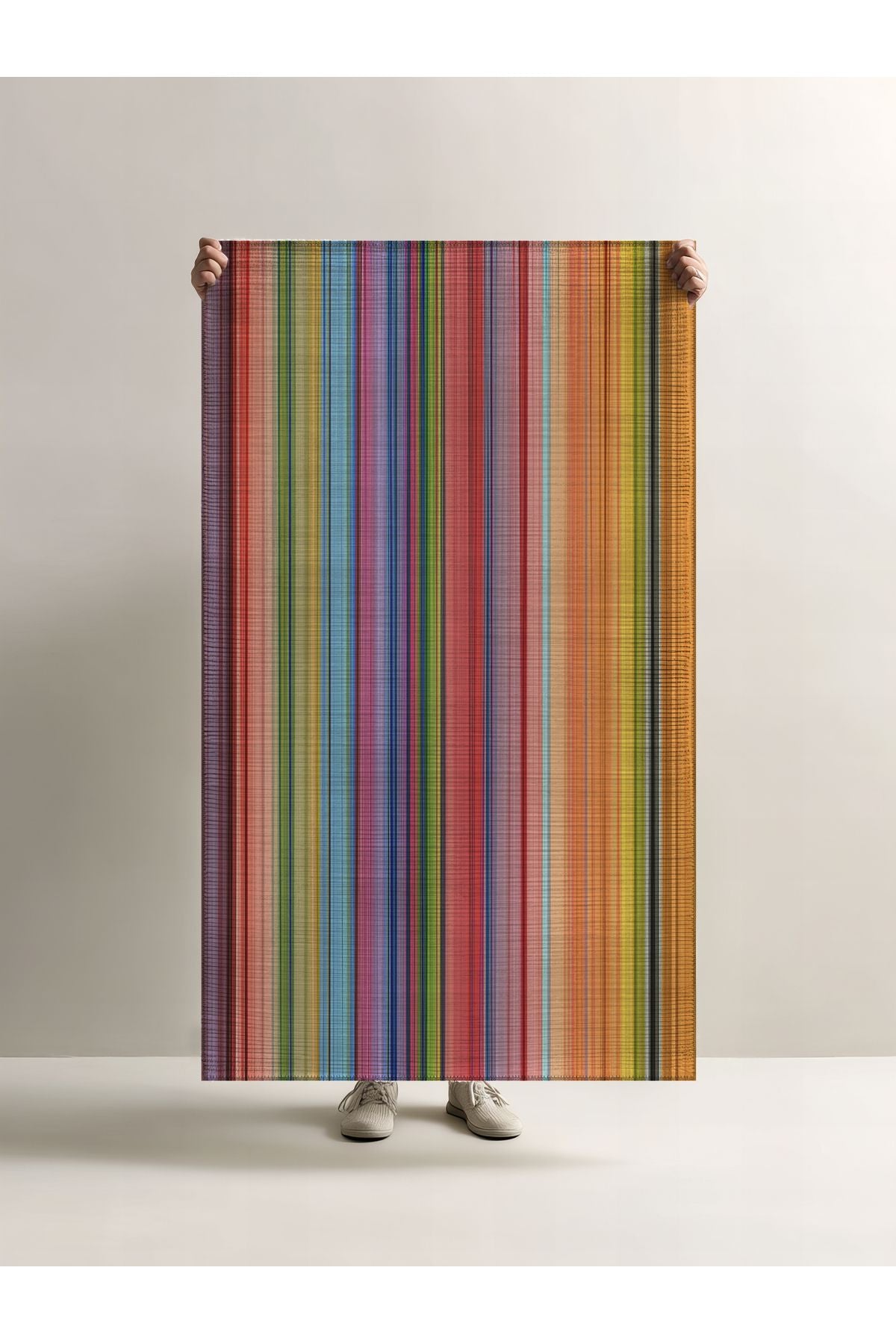 Pantone 61 Çizgili Tasarım Renkli Halı Modern Oturma Odası Yolluk İnce Yazlık Ev Oda Salon Halısı