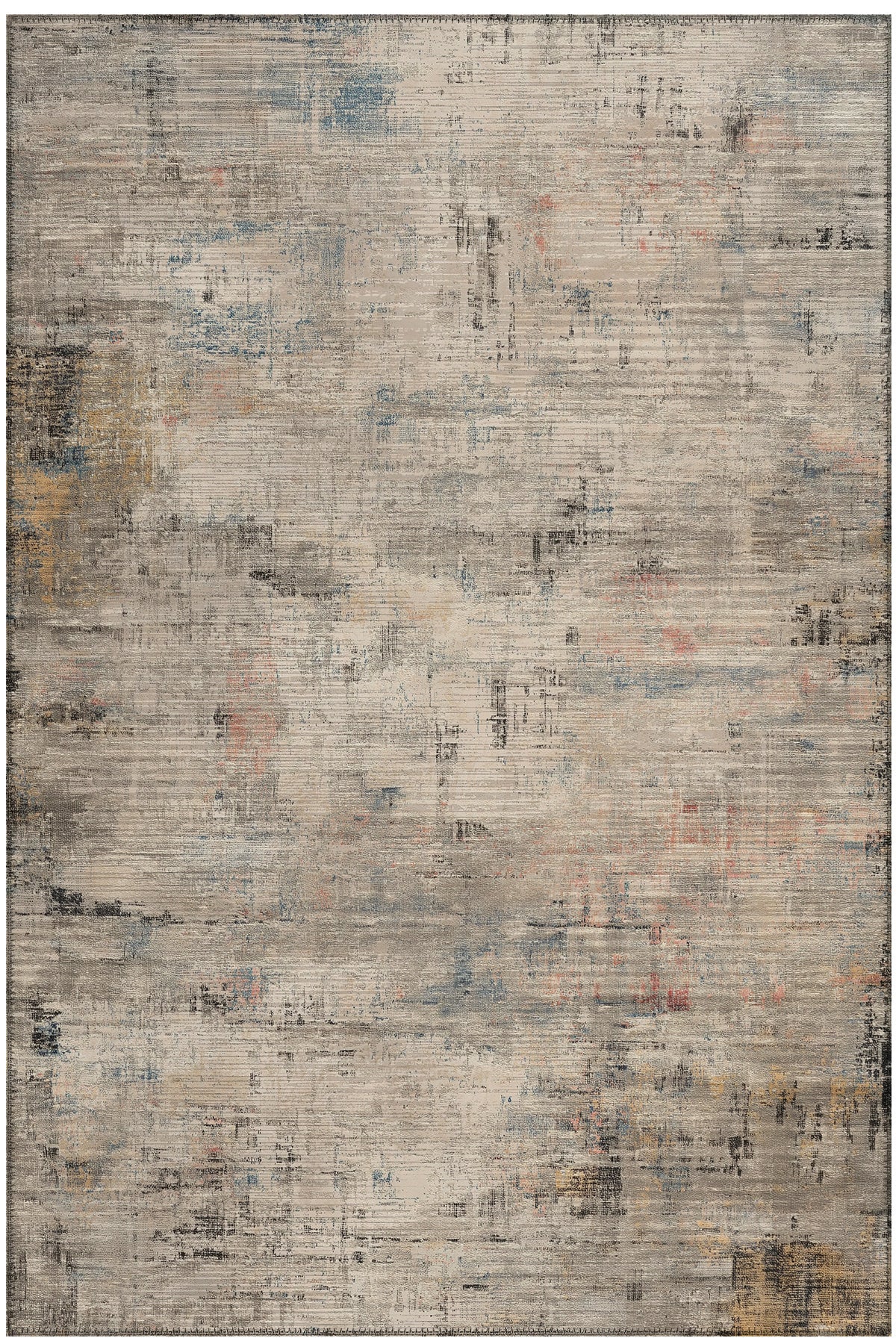 Porto 81 Bej Pastel Soyut Çok Renkli Modern Halı İnce Kilim Halı Hol Yolluk Ev Oda Salon Halısı