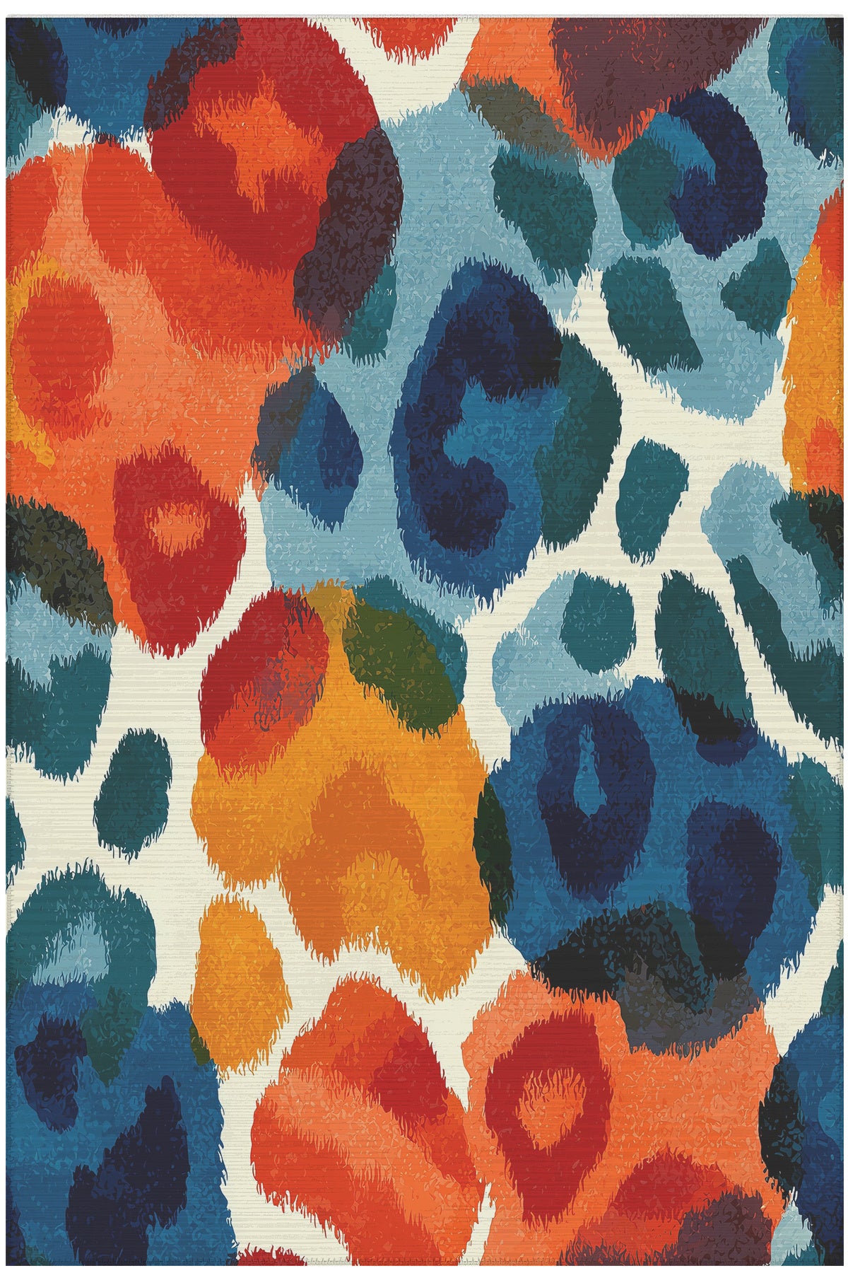 Safari 112 Renkli Leopar Desenli Halı Modern Yıkanabilir İnce Tasarım Oturma Odası Salon Halısı