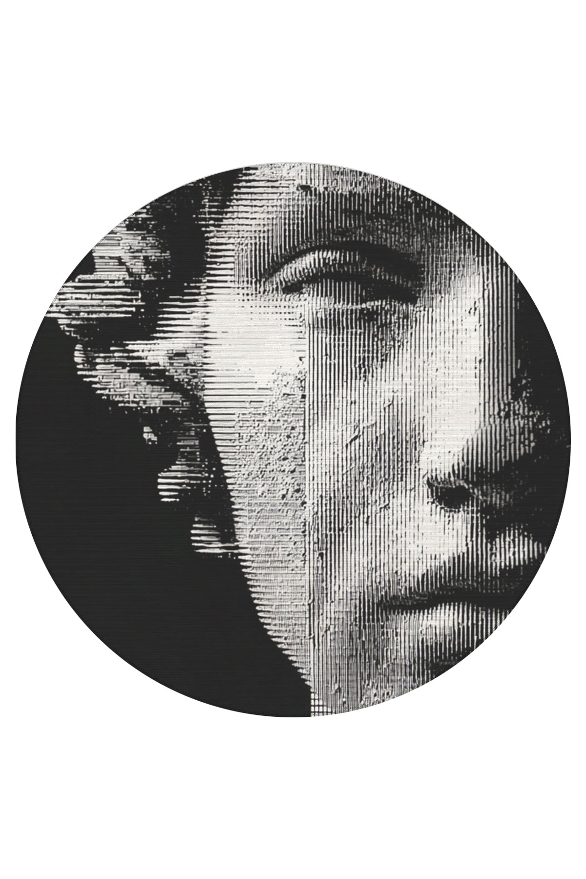 Allure 101 Siyah Beyaz Yüz Tasarım Halı Yıkanabilir Halı İnce Kilim Halı Oturma Odası Salon Halısı