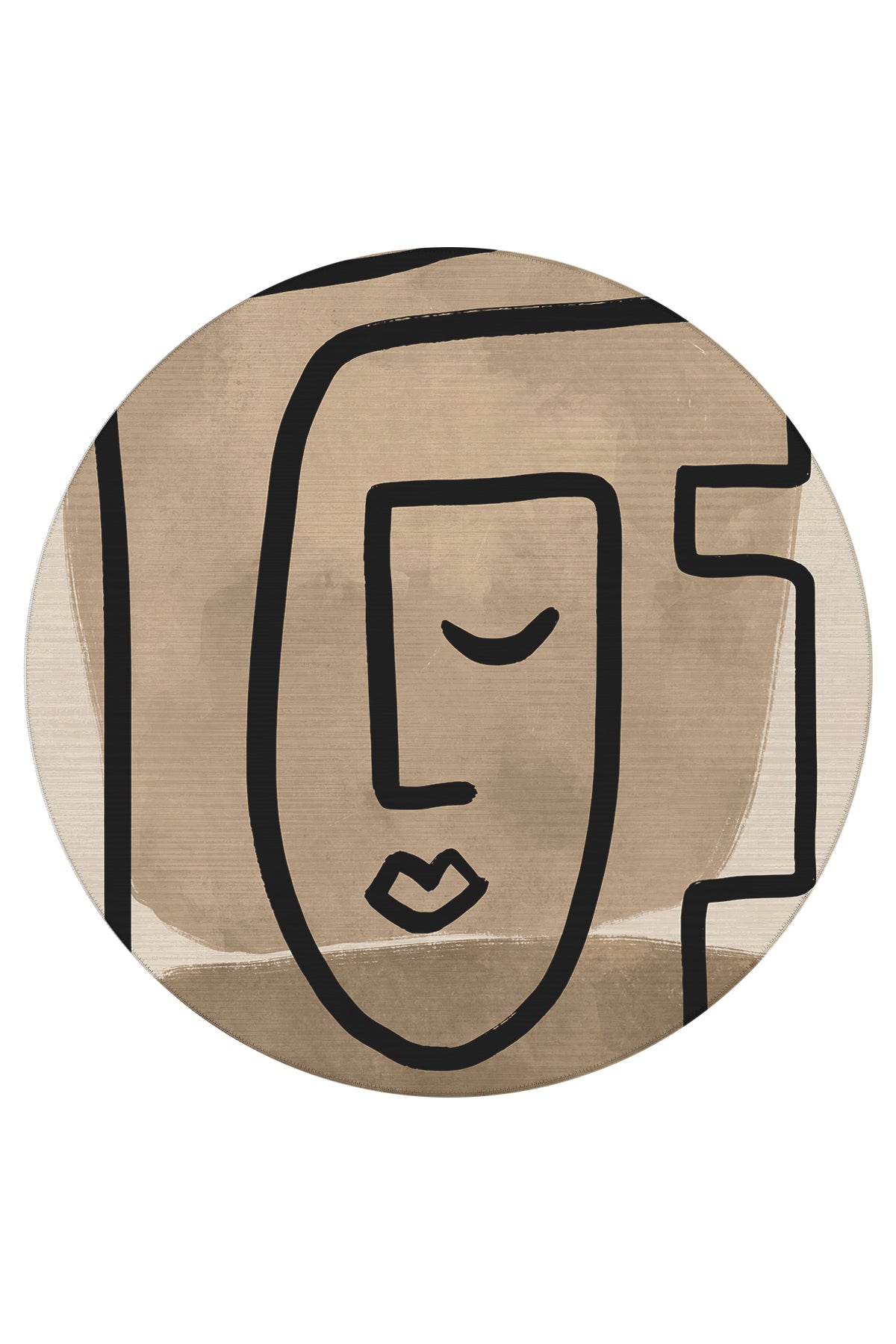 Allure 102 Siyah Bej Yüz Tasarım Halı Yıkanabilir Halı İnce Kilim Halı Oturma Odası Salon Halısı