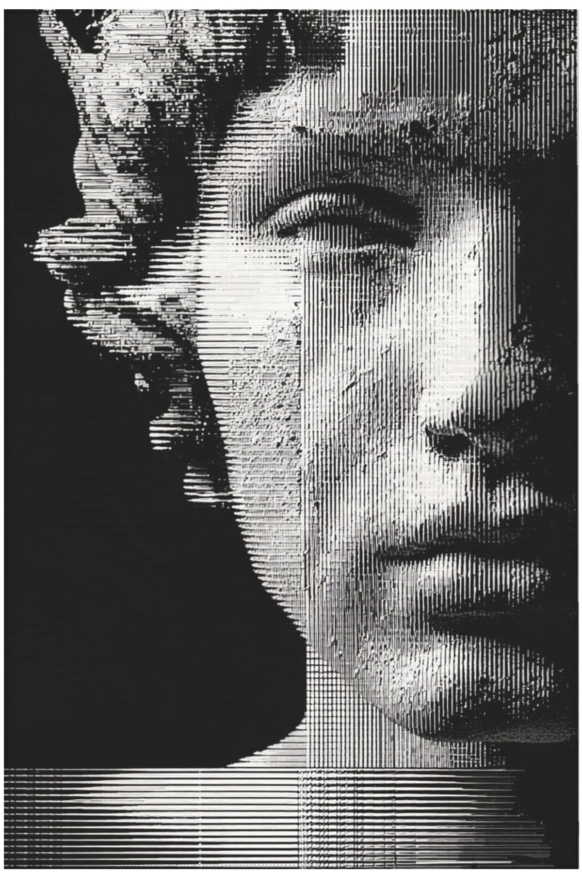 Allure 101 Siyah Beyaz Yüz Tasarım Halı Yıkanabilir Halı İnce Kilim Halı Oturma Odası Salon Halısı