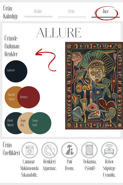 Allure 104 Renkli Tasarım Modern Soyut Halı Bohem Halı Salon Koridor Mutfak Oturma Odası Ev Halısı