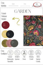 Garden 802 Gri Pembe Çiçekli Halı Tasarım Yıkanabilir İnce Halı Mutfak Oturma Odası Salon Halısı