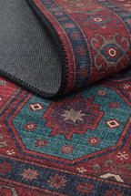 Arteluna Home Ayzen 10 Bordo Lacivert Yeşil Etnik Geometrik Desenli Vintage Halı