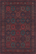 Arteluna Home Ayzen 10 Bordo Lacivert Yeşil Etnik Geometrik Desenli Vintage Halı