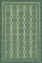 Arteluna Home Ayzen 12 Yeşil Haki Etnik Geometrik Desenli Vintage Halı