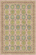 Arteluna Home Ayzen 15 Pembe Yeşil Sarı Etnik Geometrik Desenli Vintage Halı