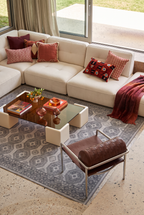 Arteluna Home Ayzen 16 Gri Antrasit Etnik Geometrik Desenli Vintage Halı