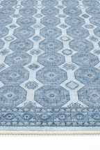 Arteluna Home Ayzen 17 Mavi Açık Gri Etnik Geometrik Desenli Vintage Halı