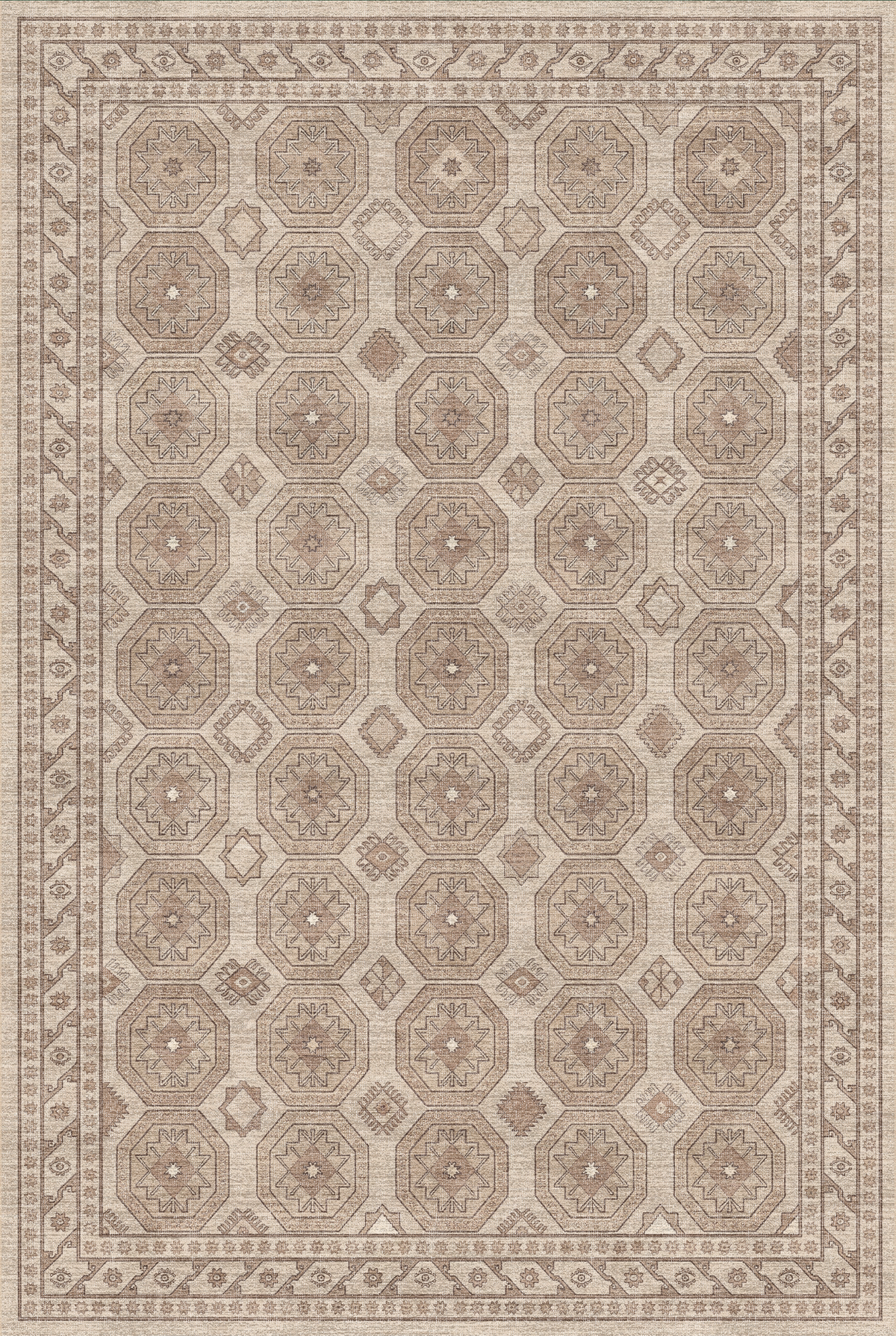 Arteluna Home Ayzen 10 Bordo Lacivert Yeşil Etnik Geometrik Desenli Vintage Halı