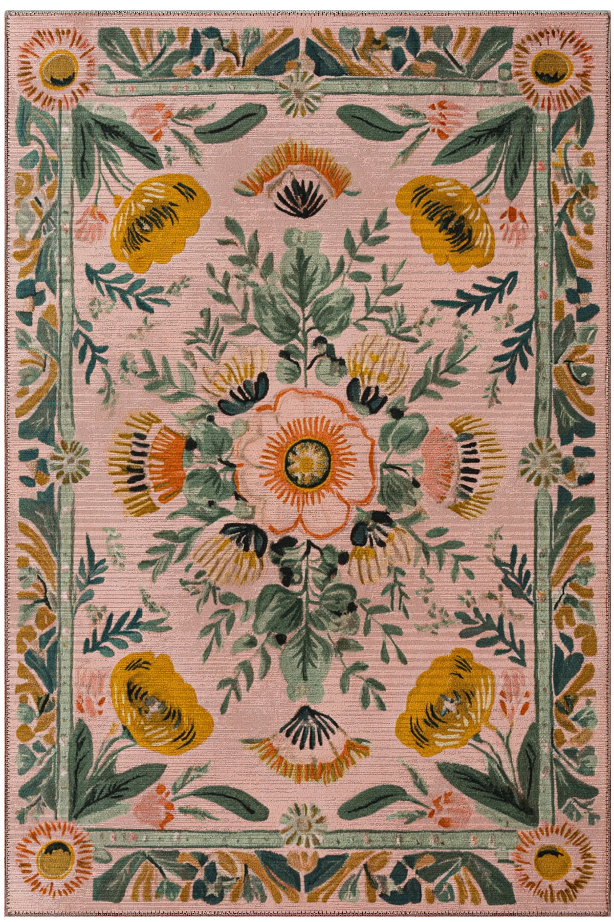 Fiora 217 Pembe Halı Pastel Tasarım Modern İnce Yazlık Halı Kilim Halı Salon Halısı Mutfak Halısı