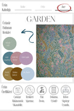 Garden 810 Yeşil Pembe Çiçekli Halı Yıkanabilir İnce Dokuma Taban Halı Salon Oturma Odası Halısı
