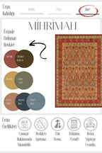 Mihrimah 500 Kırmızı Etnik Halı Vintage Halı Yıkanabilir İnce Dokuma Salon Ev Oturma Odası Halısı