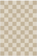 Odessa 502 Damalı Halı Bej Krem Yıkanabilir Dokuma Taban İnce Halı Oturma Odası Salon Halısı