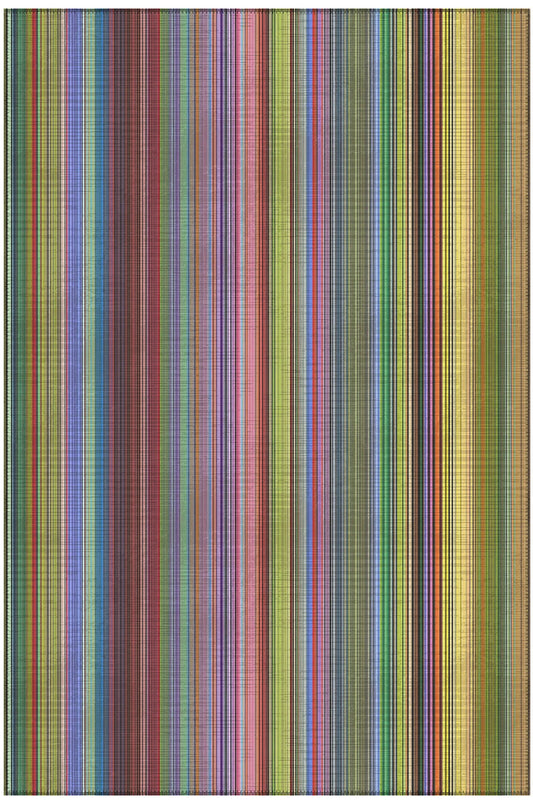 Pantone 60 Renkli Çizgili Tasarım Halı Modern Geometrik Oturma Odası İnce Yazlık Ev Oda Salon Halısı