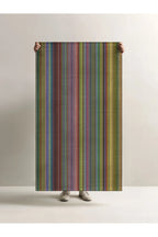 Pantone 60 Renkli Çizgili Tasarım Halı Modern Geometrik Oturma Odası İnce Yazlık Ev Oda Salon Halısı