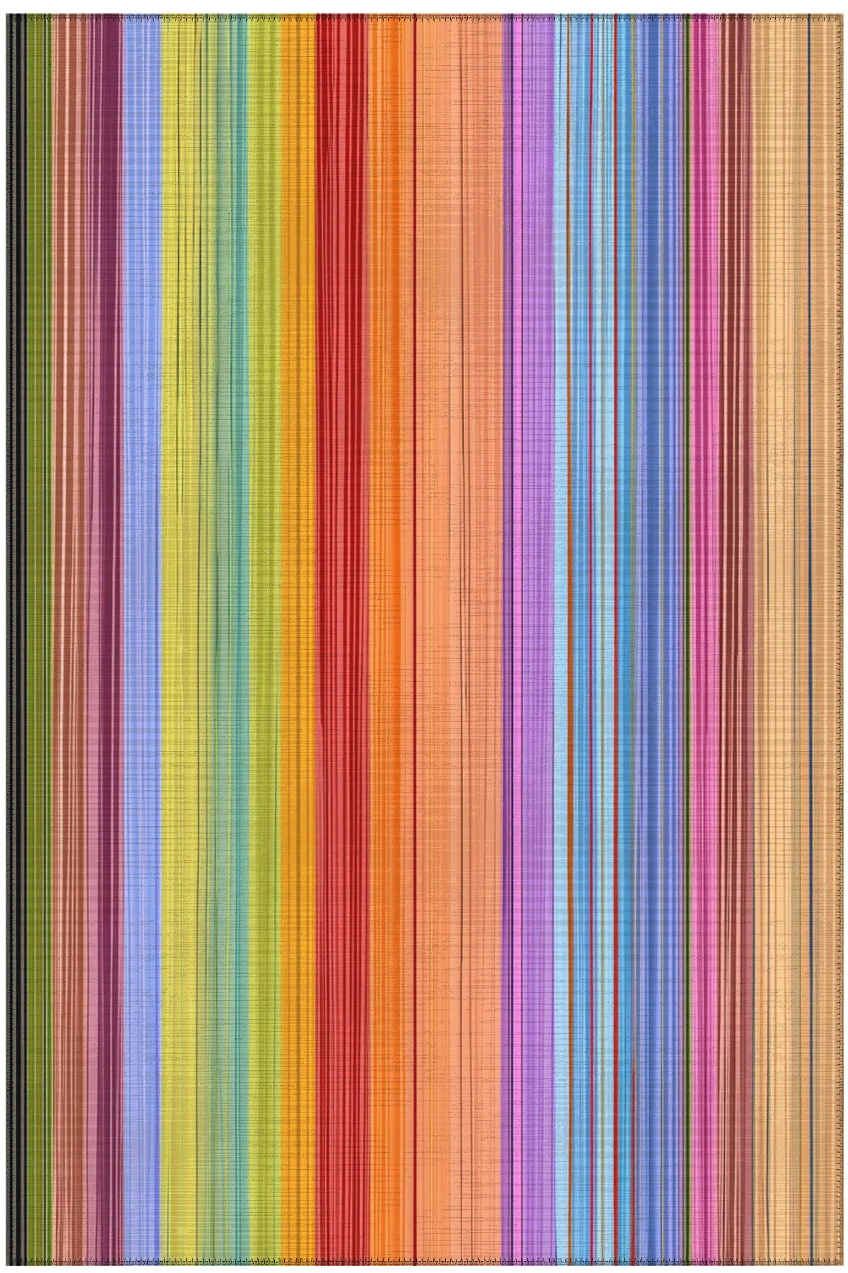 Pantone 62 Çizgili Tasarım Renkli Halı Modern Oturma Odası Yolluk İnce Yazlık Ev Oda Salon Halısı