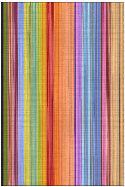 Pantone 62 Çizgili Tasarım Renkli Halı Modern Oturma Odası Yolluk İnce Yazlık Ev Oda Salon Halısı