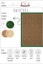 Dotto 201 Yeşil Krem Bordür Kahverengi Dijital Baskı Hasır Görünüm Kaydırmaz Taban Yıkanabilir Halı