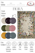 Fiora 230 Bej Renkli Çiçekli Halı Dokuma Taban Salon Mutfak Oturma Odası Halısı