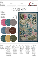 Garden 820 Çiçekli Bordürlü Bej Renkli Floral Halı Yıkanabilir Salon Mutfak Oturma Odası Halısı