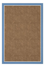 Dotto 203 Mavi Beyaz Bordür Kahverengi Dijital Baskı Hasır Görünüm Kaymaz Taban Yıkanabilir Halı