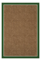 Dotto 201 Yeşil Krem Bordür Kahverengi Dijital Baskı Hasır Görünüm Kaydırmaz Taban Yıkanabilir Halı