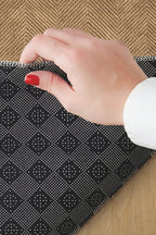 Dotto 204 Pembe Kırmızı Bordür Kahverengi Dijital Baskı Hasır Görünüm Kaymaz Taban Yıkanabilir Halı