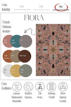 Fiora 228 Pembe Kelebek Desenli Yıkanabilir Çiçekli Halı Dokuma Taban Salon Oturma Odası Halısı