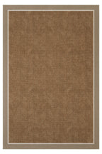 Dotto 202 Bej Beyaz Bordür Kahverengi Dijital Baskı Hasır Görünüm Kaydırmaz Taban Yıkanabilir Halı