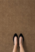 Dotto 202 Bej Beyaz Bordür Kahverengi Dijital Baskı Hasır Görünüm Kaydırmaz Taban Yıkanabilir Halı