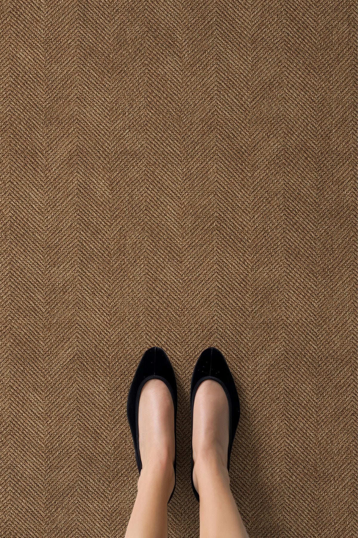 Dotto 201 Yeşil Krem Bordür Kahverengi Dijital Baskı Hasır Görünüm Kaydırmaz Taban Yıkanabilir Halı