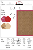 Dotto 204 Pembe Kırmızı Bordür Kahverengi Dijital Baskı Hasır Görünüm Kaymaz Taban Yıkanabilir Halı