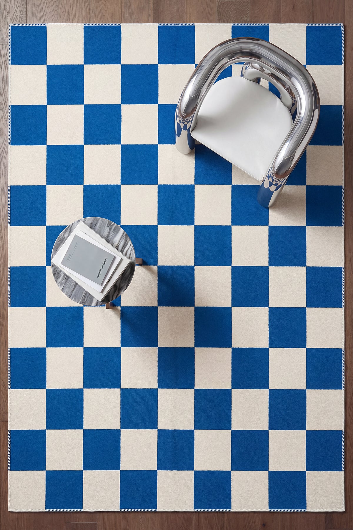 Odessa Mavi Krem Damalı Yıkanabilir Bohem Dijital Baskı Şönil Mutfak Salon Ev Oda Koridor Halısı