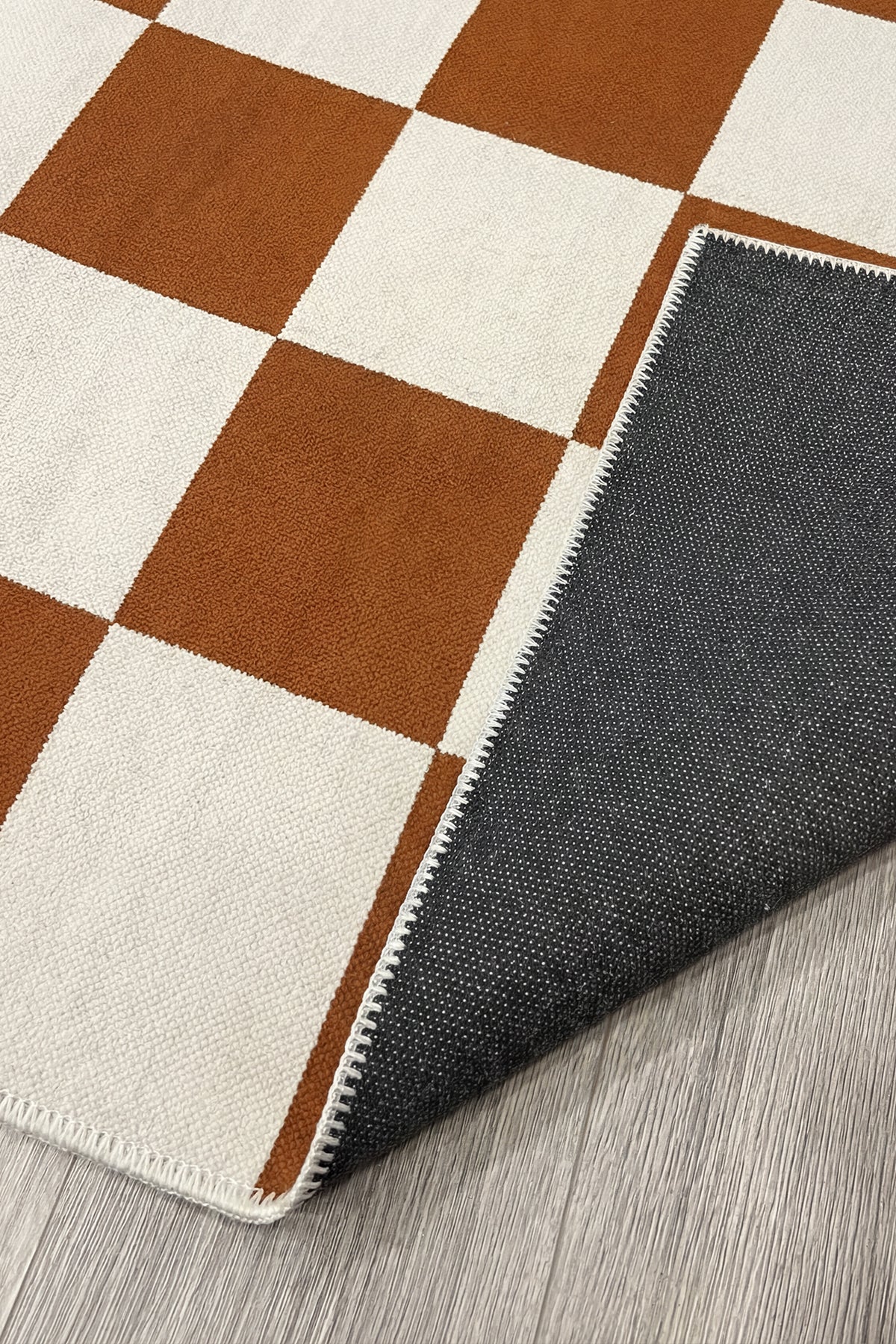 Odessa Turuncu Krem Damalı Yıkanabilir Bohem Dijital Baskı Şönil Mutfak Salon Ev Oda Koridor Halısı