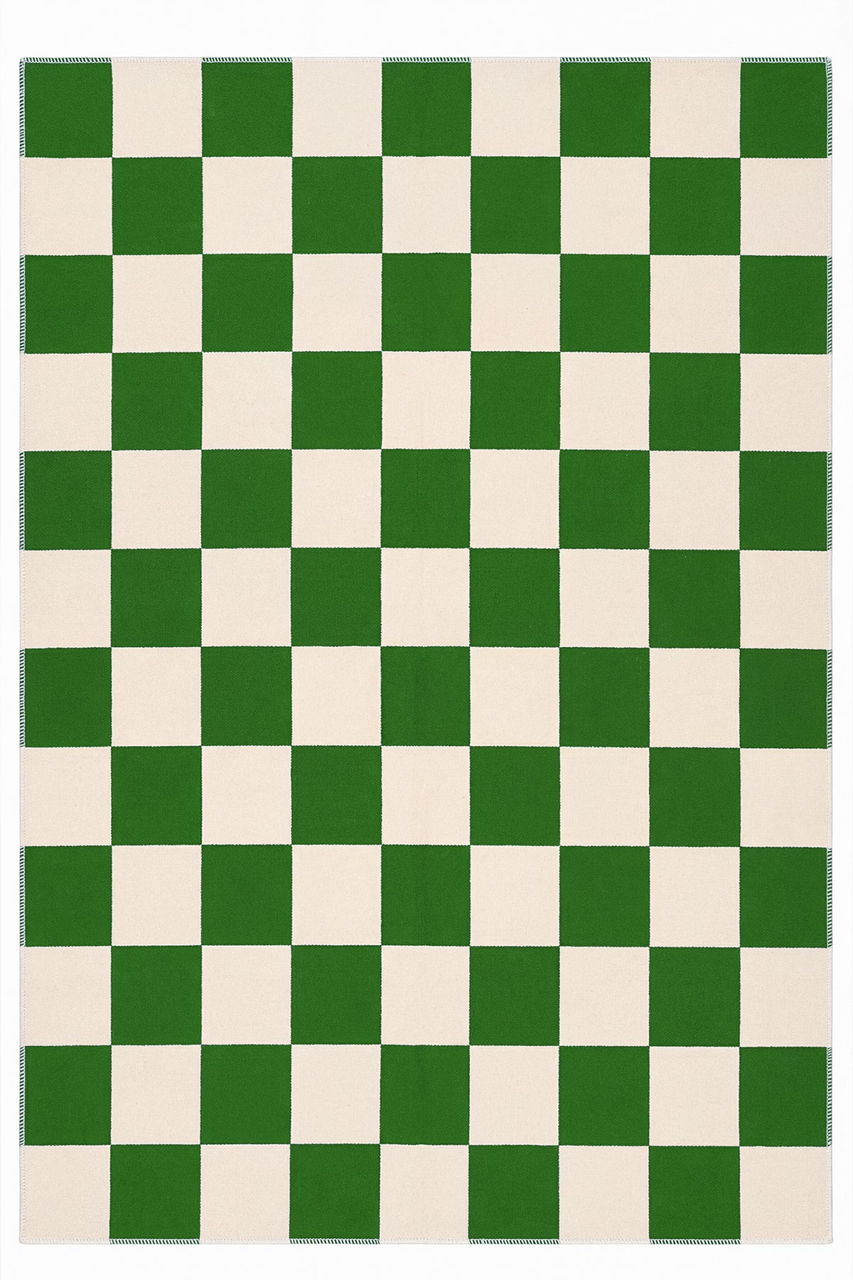 Odessa Yeşil Krem Damalı Yıkanabilir Bohem Dijital Baskı Şönil Mutfak Salon Ev Oda Koridor Halısı