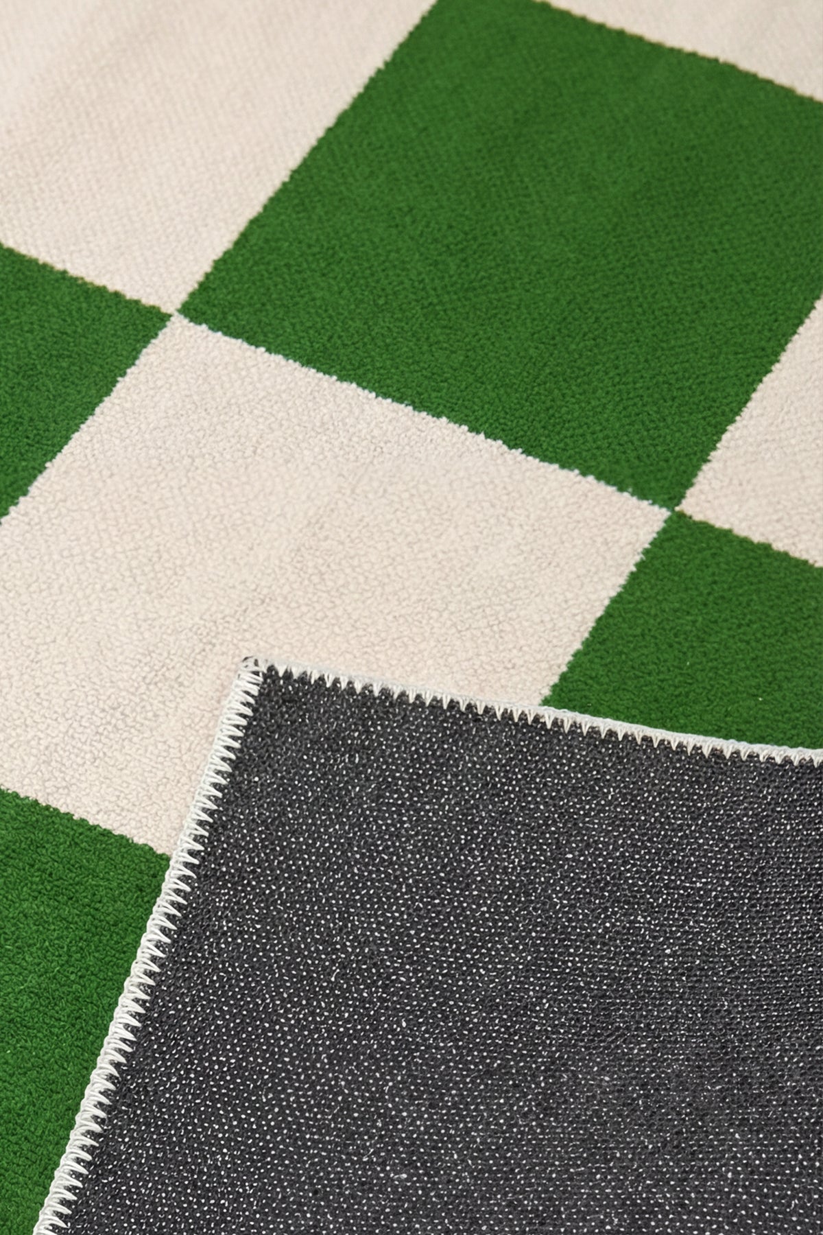 Odessa Yeşil Krem Damalı Yıkanabilir Bohem Dijital Baskı Şönil Mutfak Salon Ev Oda Koridor Halısı